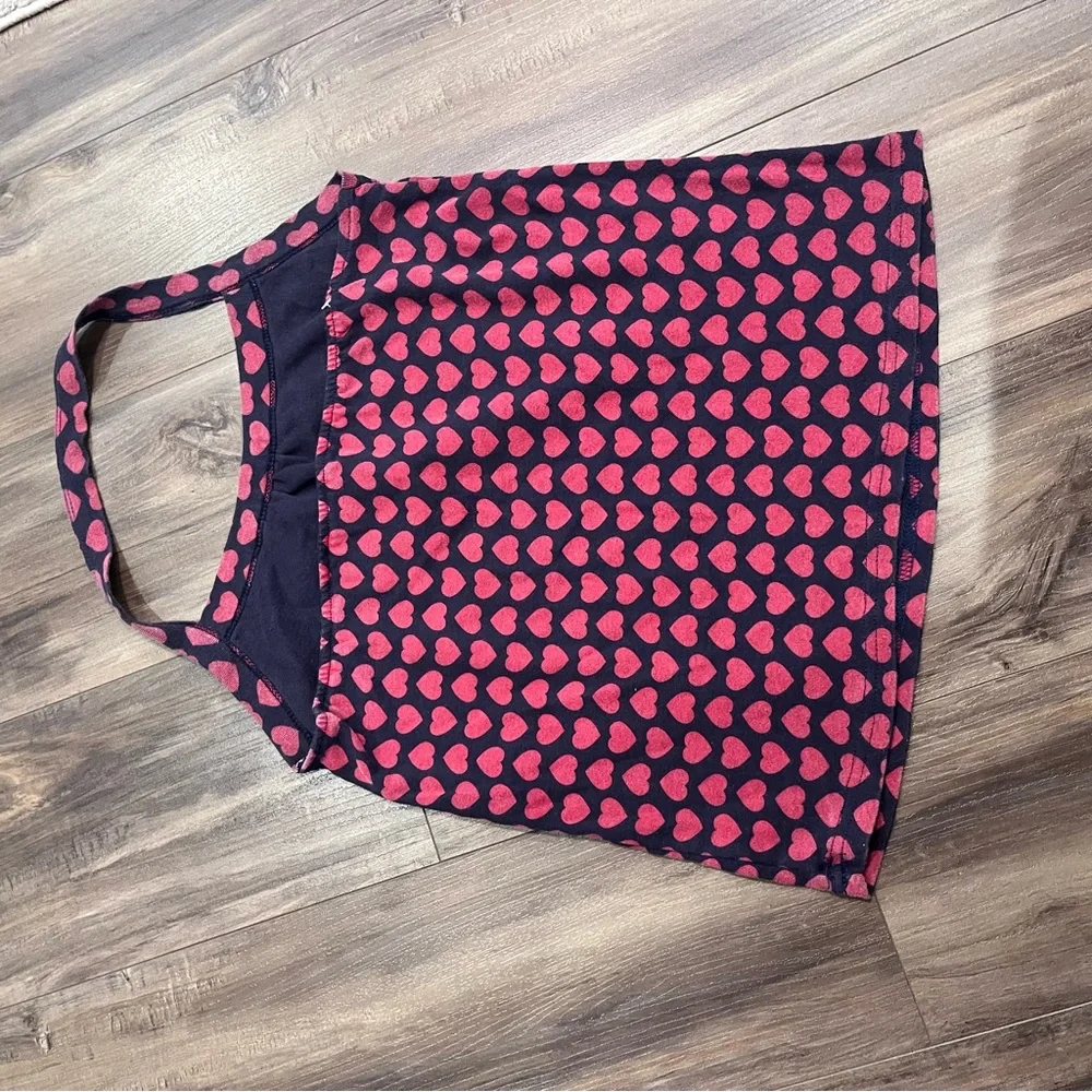 Pink Heart Print Navy Halter Tank Top - Picture 4 of 4